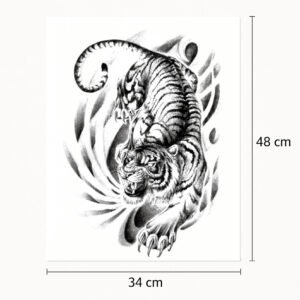 Rug tattoo hunting tiger